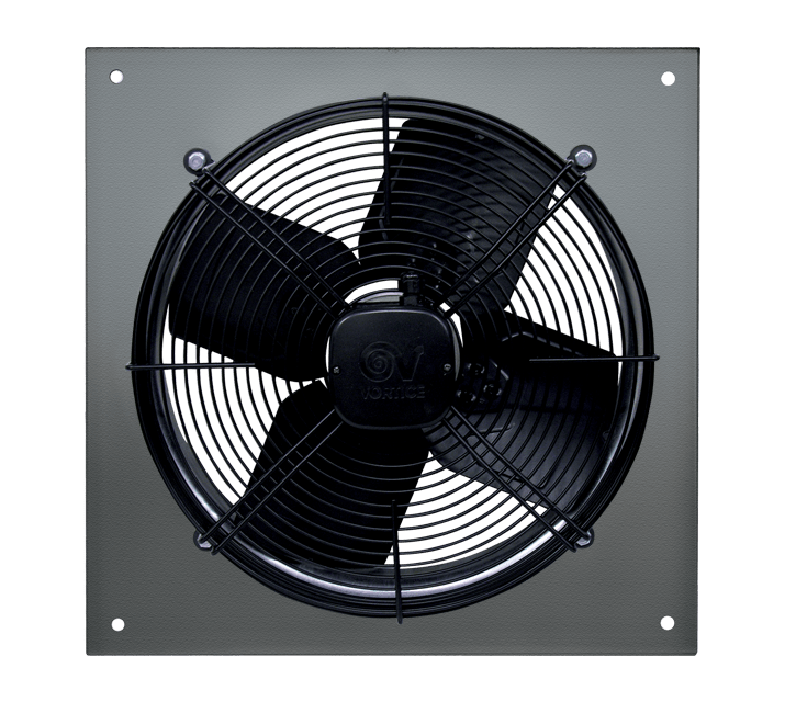 VORTICE - Aspiratori elicoidali A-E 504 T, diametro 500 mm, pannelli in acciaio verniciato, motore AC trifase, girante bilanciata, regolabile con Vortice.