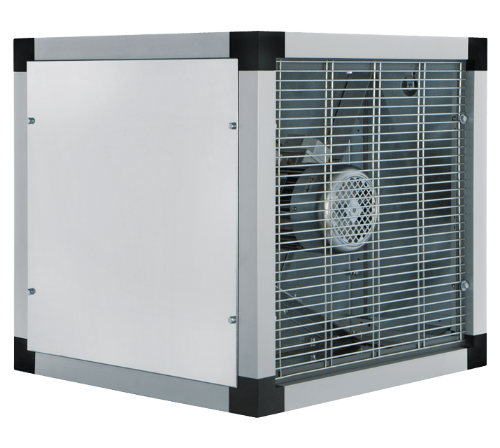 VORTICE - Vort QBK-SAL KC M 355: casse ventilanti per estrazione aria calda, umida e inquinata. Struttura in alluminio e lamiera, motore AC, girante autopulente.