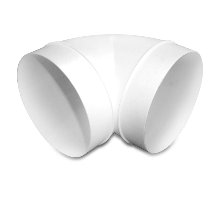 VORTICE - Curva a gomito 90° rotonda Ø 100 in polistirene VKC300. Curve sezione circolare per impianti.