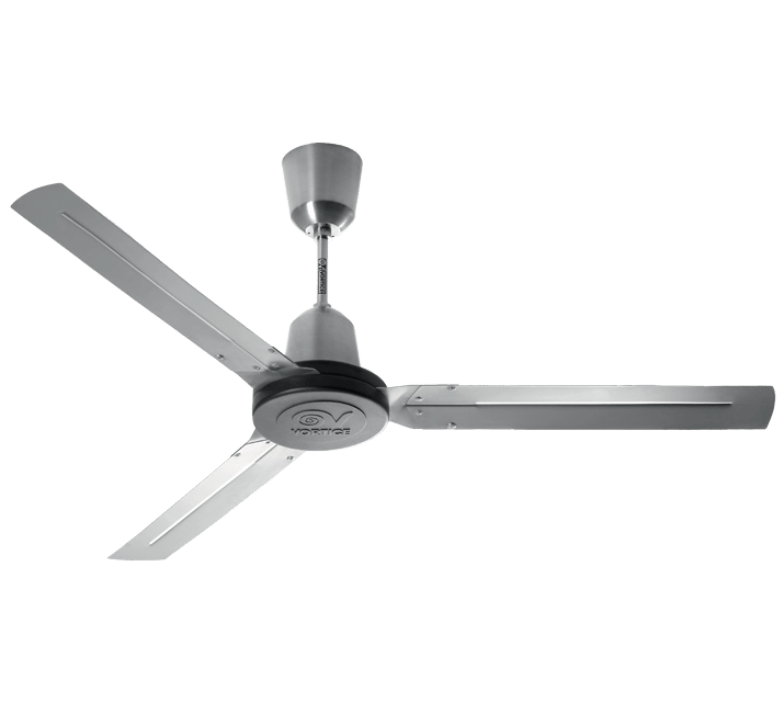VORTICE - Nordik heavy duty 200 inox ventilatori da soffitto industriali reversibili con motore monofase, pale in acciaio inox, regolabili in velocità.