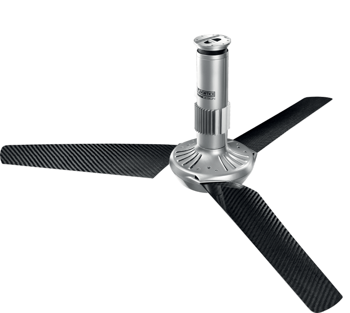 VORTICE - Nordik air design 180-29 trasparente ventilatori da soffitto reversibili con pale in fibra di carbonio LED regolabili telecomando RF motore silenzioso