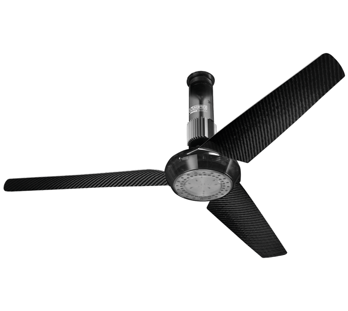 VORTICE - Nordik air design 180-29 titanio ventilatori da soffitto reversibili con pale in fibra di carbonio LED regolabili telecomando RF motore silenzioso cavo di sicurezza