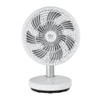 VORTICE - Nordik Mio ventilatore oscillante da tavolo in ABS bianco, motore DC 4 velocità, oscillazione 45°/70°, timer 4h, alimentatore 12V, cavo 150 cm.