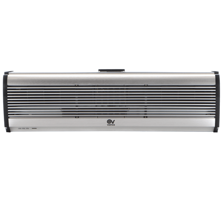 VORTICE - Air door h ad900 m: barriera d'aria 900 mm, pannello alluminio, motore bi-albero, ventole tangenziali, telecomando IR, alette regolabili.