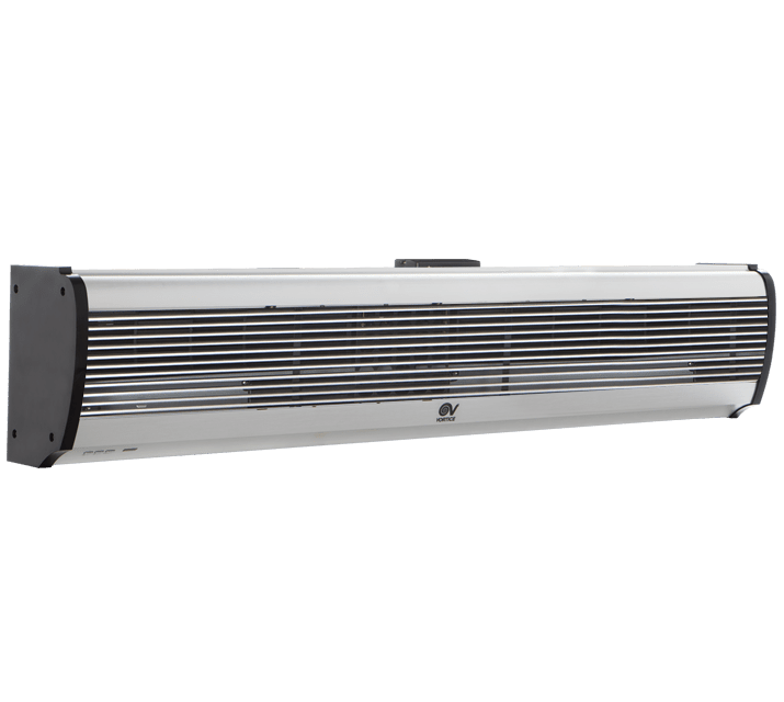 VORTICE - air door ad1200 es barriere d'aria a risparmio energetico con pannello in alluminio, motore ec, ventole tangenziali, telecomando ir, alette regolabili.