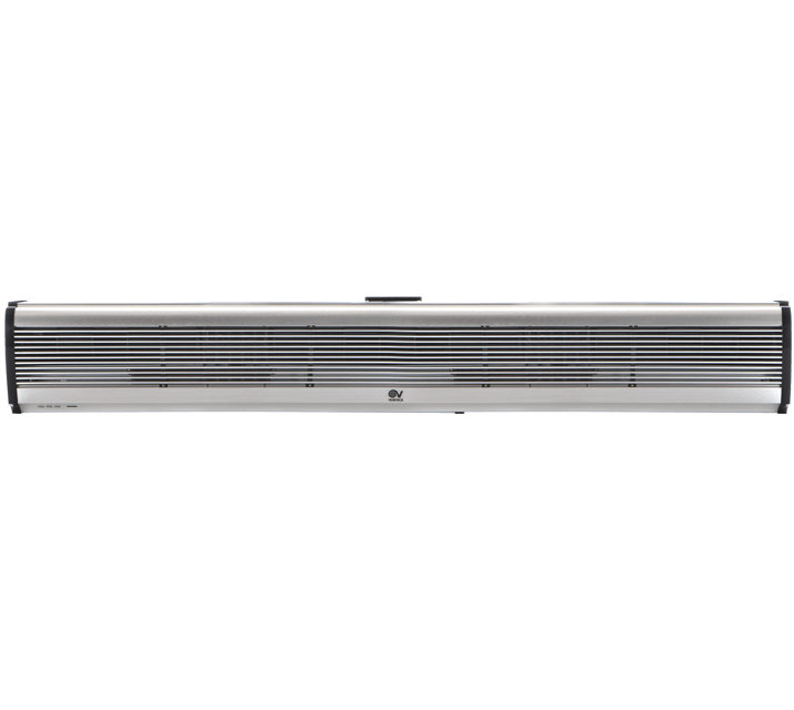VORTICE - Air Door AD1500 ES: barriere d'aria a risparmio energetico con pannello in alluminio, motore EC, ventole tangenziali, telecomando IR, alette regolabili.