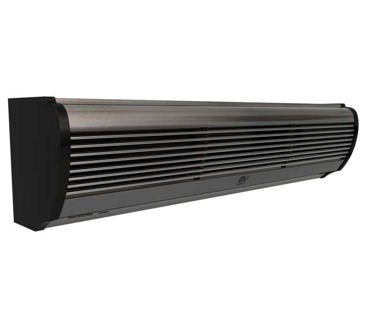 VORTICE - Air Door AD900: barriera d'aria, pannello alluminio, 2 velocità, motore AC, 2 ventole, telecomando IR, alette regolabili, 900 mm, 1400 m3/h.