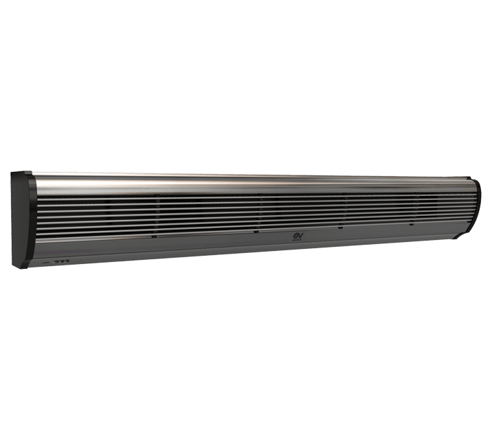 VORTICE - Air Door AD1500: barriera d'aria, pannello alluminio grigio, 2 velocità, motore AC, 2 ventole, telecomando IR, alette regolabili, 1500 mm.
