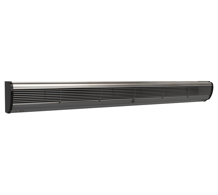 VORTICE - Air Door AD2000: barriera d'aria, pannello alluminio grigio, motore AC, 2 velocità, telecomando IR, portata 3600 m3/h, alette regolabili.