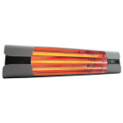 VORTICE - Thermologika design grigio, lampade a raggi infrarossi con fianchi in alluminio nero, gusci grigi, griglia in acciaio inox, staffa inclinabile.