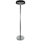 VORTICE - Thermologika colonna lampada a raggi infrarossi trasferibile riscaldatore a onda corta da pavimento con calotta in alluminio nero opaco.