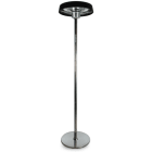 VORTICE - Thermologika colonna lampada a raggi infrarossi trasferibile riscaldatore a onda corta da pavimento con calotta in alluminio nero opaco.