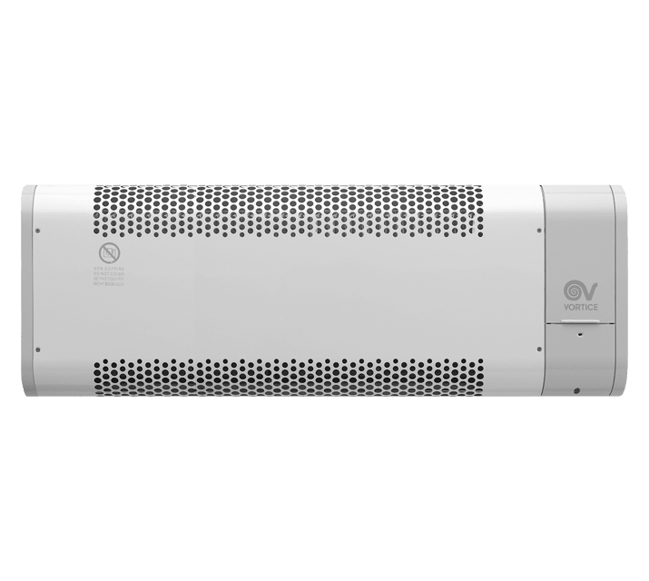 VORTICE - Microrapid 2000-V0: termoventilatori miniaturizzati in acciaio verniciato, resistenza 800/1200/2000W, termostato antigelo, sicurezza IMQ.