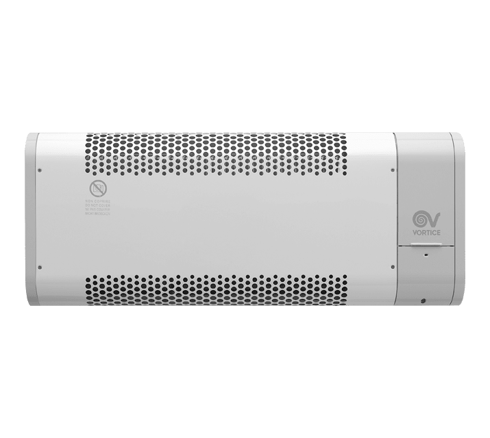 VORTICE - Microrapid T 1500-V0: termoventilatori miniaturizzati in acciaio verniciato, resistenza 500/1000/1500W, termostato antigelo, sicurezza IMQ.