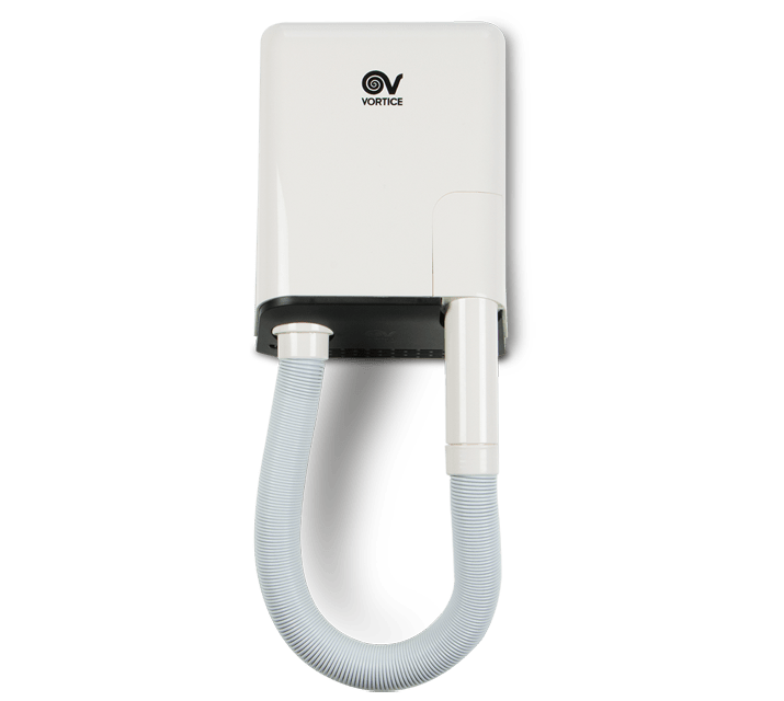 VORTICE - Vortdry asciugacapelli a tubo con coperchio in abs, bocchetta ergonomica, motore a 2 velocità, resistenza protetta e timer integrato.