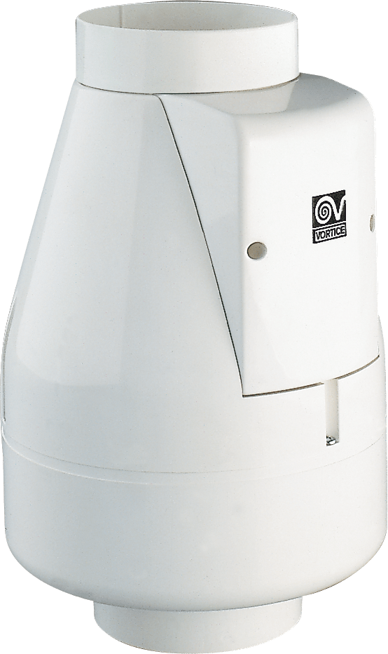 VORTICE - Axial K aspiratori centrifughi per cappa in resina plastica UV resistant, diametro 100 mm, motore protetto, portata 135 m3/h regolabile.