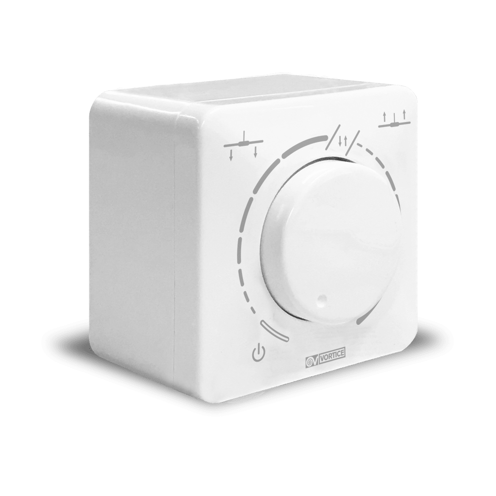 VORTICE - pot r potenziometro da parete per ventilatori nordik eco regola tensione 0-12 vcc/1 ma con manopola compatibile con scatola din