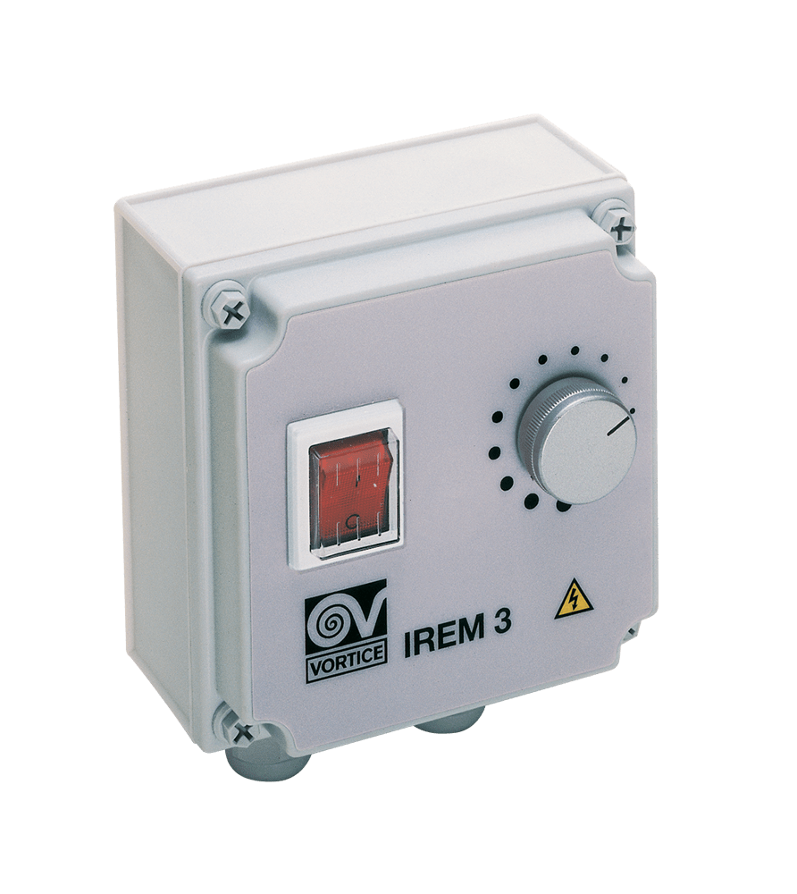 VORTICE - IREM 3 CD 99250080 regolatore elettronico velocità monofase 220-240V 50Hz motori AC grigio chiaro max 3A IP54 potenziometro integrato