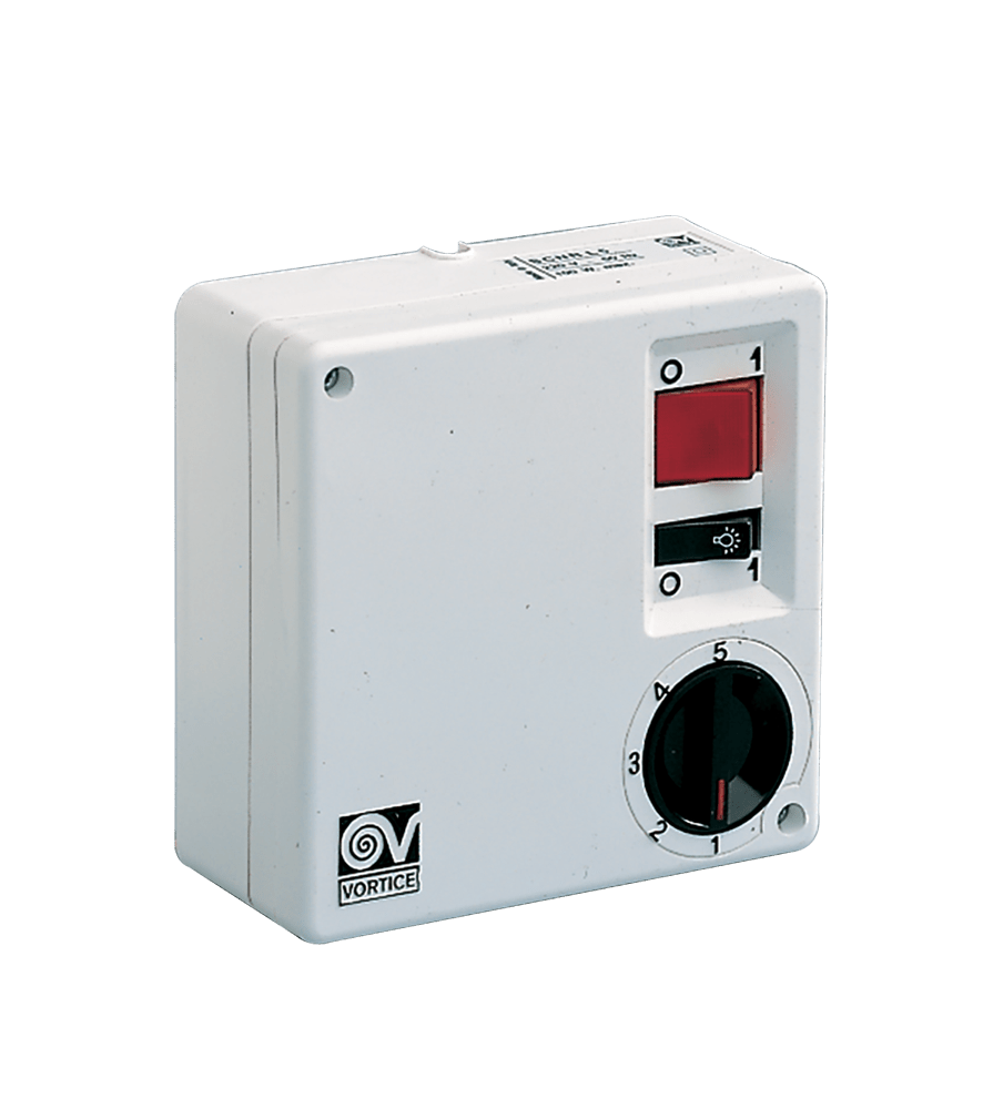 VORTICE - SCRR5L, gruppo comandi ventilatori soffitto Vortice, 220-240V, parete, bianco, max 250W, On/Off, 5 velocità, rotazione, luce.