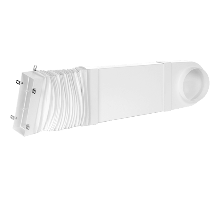 VORTICE - Adattatore 90° tondo/quadro per aspirazione e scarico attraverso lo stipite di una finestra. Diametro attacco circolare: 100 mm.