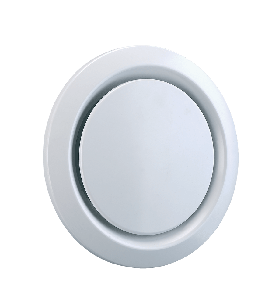 VORTICE - AV 150 bocchetta di aspirazione ed estrazione in polistirene bianco regola la portata d'aria con nucleo rotativo per soffitti e condotti.