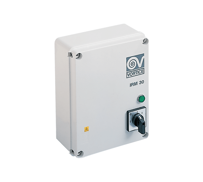 VORTICE - IRM 30 regolatore di velocità monofase 220-240V 3A IP56 3 velocità selettore rotativo installazione a parete colore grigio chiaro. 0000012921
