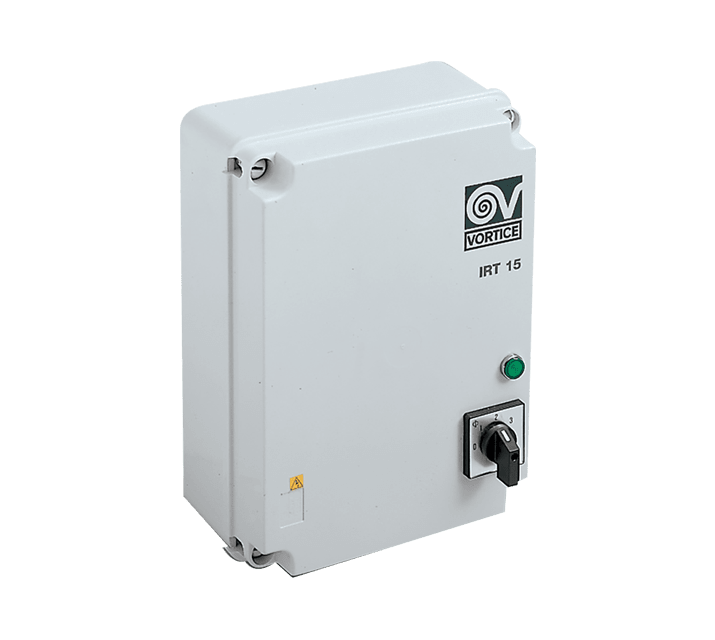 VORTICE - IRT 15 regolatore velocità trifase 380-415V 50Hz per motori AC fino a 1.5A IP56 3 velocità selettore rotativo grigio chiaro installazione a parete 0000012923