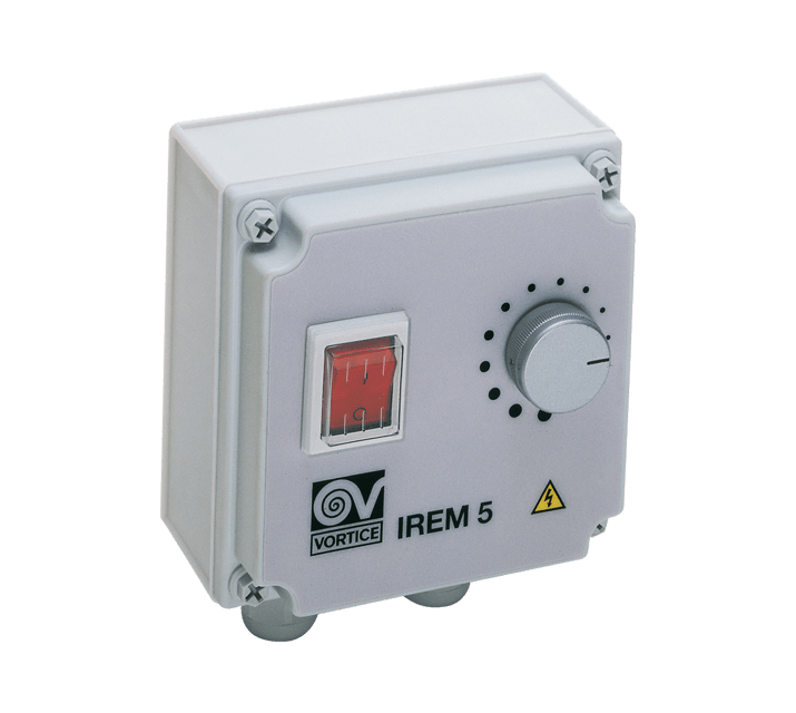 VORTICE - IREM 5 CD 99250081 regolatore elettronico velocità monofase 220-240V 50Hz motori AC grigio chiaro carico max 5A IP54 potenziometro integrato
