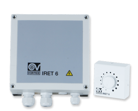 VORTICE - IRET 6 regolatore elettronico di velocità trifase 380-415V 50Hz per motori AC grigio chiaro 6A IP54 potenziometro a parete.