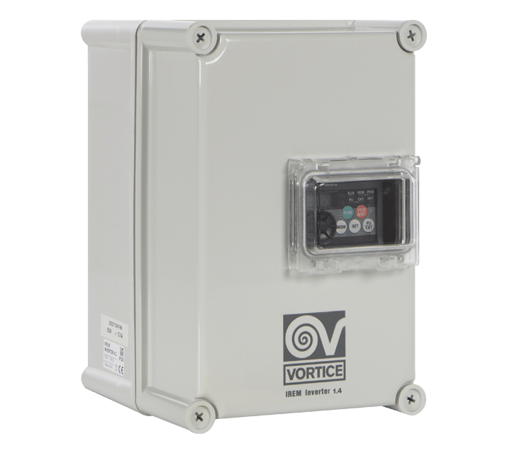 VORTICE - IREM inverter 1.4 regolatore di velocità per motori AC trifase, protezione IP20, input analogico, filtro EMC, altitudine max 1000 m.