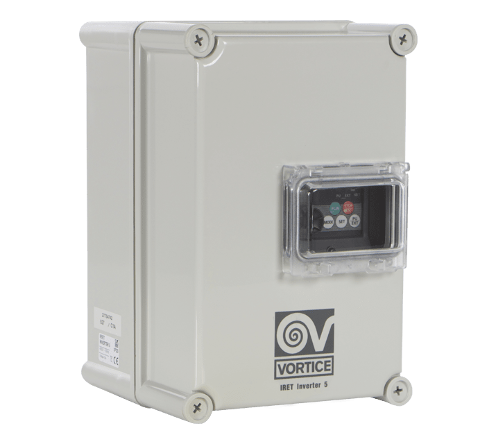 VORTICE - Iret inverter 5, regolatore di velocità a variazione di frequenza per motori AC trifase, max 5A, IP20, cavi 200m, input 0-10V, filtro EMC.