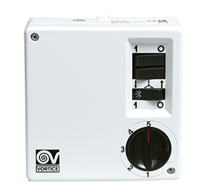 VORTICE - SCRR5 gruppo comandi ventilatori soffitto Vortice, alimentazione 220-240V, installazione a parete, bianco, max 100W, On/Off, 5 velocità, rotazione. 0000012963
