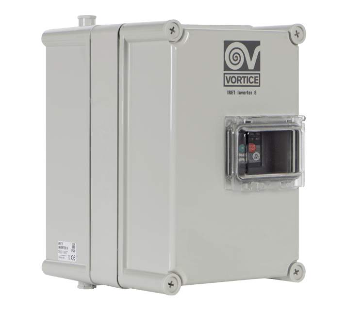 VORTICE - Iret inverter 8 regolatore di velocità trifase per motori AC, max 8A, IP20, cavi 200m, input 0-10V, potenziometro, filtro EMC.