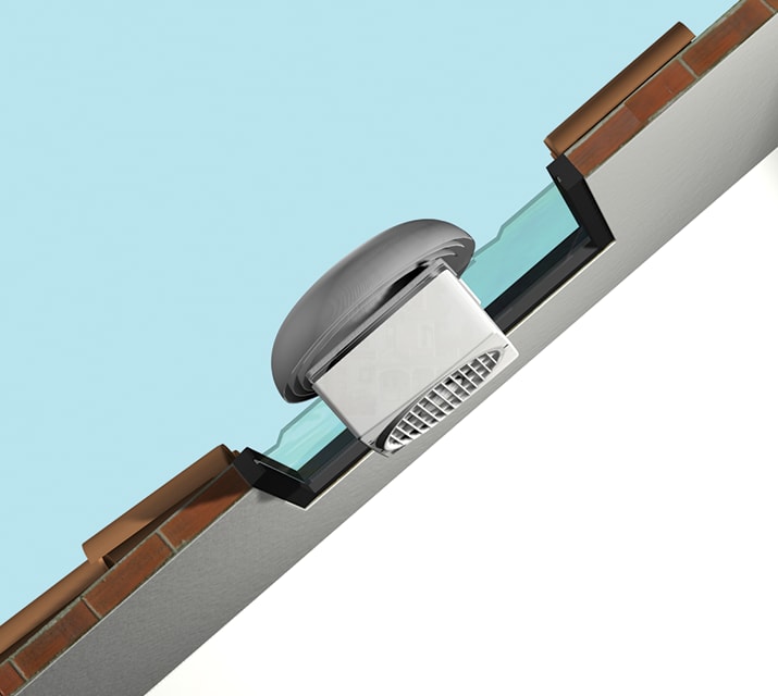 VORTICE - kit te 300/12 torretta per installazione su vetro di lucernario o finestra da tetto di aspiratore serie vortice vario