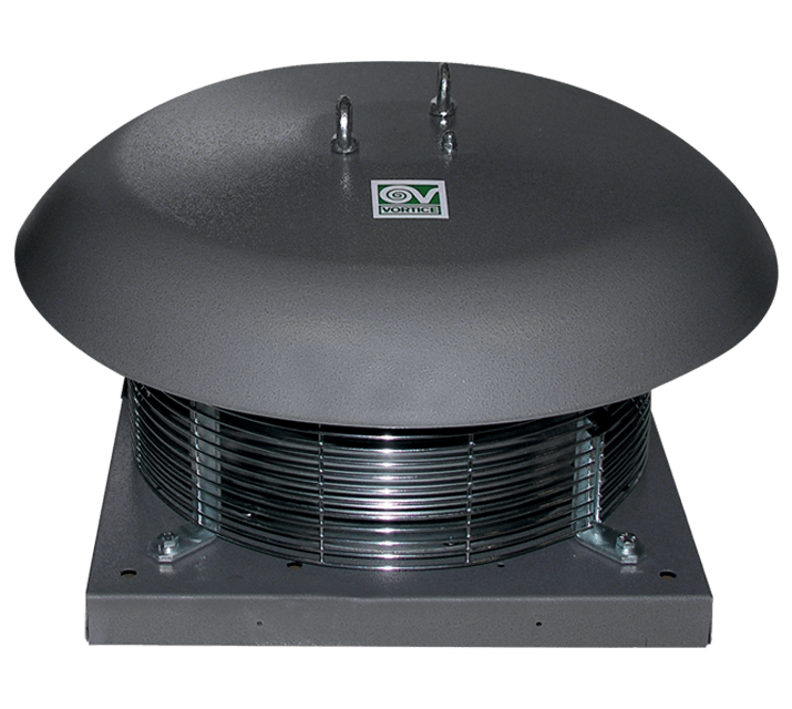 VORTICE - RF-EU T70 6P aspiratori centrifughi da tetto a scarico radiale con coprimotore in acciaio verniciato, motore AC trifase e griglie antinfortunistica.