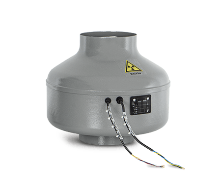 VORTICE - Aspiratori in acciaio per gas radon, CA-RM 100 ES, estrattore centrifugo, IPX7, motore EC brushless, pannello comandi remoto.
