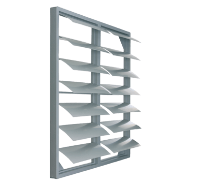 VORTICE - GGR 45/C serranda a gravità in resina plastica ABS anti-UV, velocità massima aria 16 m/s.