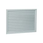 VORTICE - Griglia da esterno 500x350, alette inclinate fisse, passo 25 mm, alluminio estruso anodizzato naturale, fissaggio a clips. 0000022243