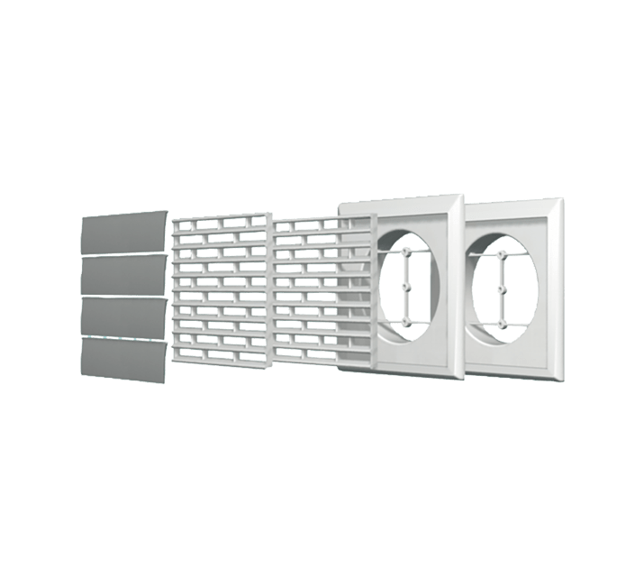 VORTICE - kit installazione comp.120/5 mg telai portagriglia griglie fisse alette a gravità staffa tubo flessibile fascette stringitubo 0000022263