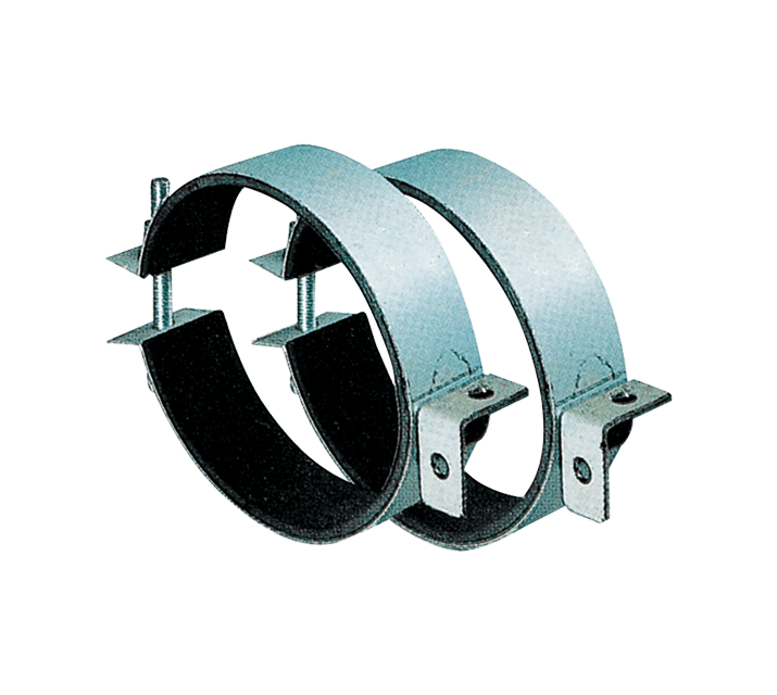 VORTICE - CA-FU 150 fascette in lamiera zincata con guarnizione in mousse di neoprene, resistenti e versatili per fissaggi sicuri e duraturi.