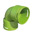 VORTICE - WDG-C-V 75 per sistema WDG75. Curva verticale a sezione circolare per installazione a parete, pavimento e soffitto. Antistatica, antibatterica, in PP vergine. Diametro attacchi: 102 mm.