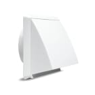 VORTICE - Griglia antivento bianca d.125 in polipropilene con serranda a gravità e copertura parapioggia.