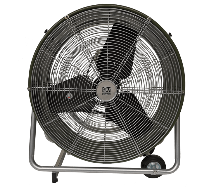 VORTICE - Nordik Storm 61/24 ventilatori da pavimento con cerchione in acciaio verde, griglie in filo nero, supporto tubolare nero, motore 2 velocità.