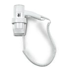 VORTICE - Vortphon 1200 asciugacapelli a filo, involucro ABS antiurto, motore compatto, 2 potenze, spegnimento automatico, supporto a parete bianco.