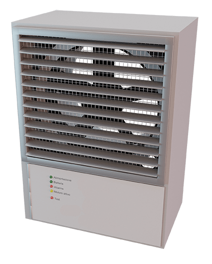 VORTICE - Vort antifumo 2000 sistemi di sovrapressione per impianti antincendio con unità monoblocco in acciaio elettronica di controllo e accumulatori 12V.