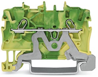 WAGO ELETTRONICA - Morsetto di terra per 2 conduttori.1 mm².adatto per applicazioni Ex e II.verde-giallo 2000-1207