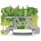 WAGO ELETTRONICA - Morsetto di terra per 2 conduttori.1 mm².adatto per applicazioni Ex e II.verde-giallo 2000-1207