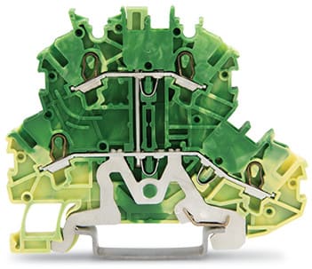 WAGO ELETTRONICA - Morsetto a due piani.Morsetto di terra per 4 conduttori.1 mm².verde-giallo 2000-2207