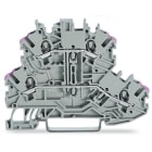 WAGO ELETTRONICA - Morsetto a due piani.Morsetto passante per 4 conduttori.L.grigio 2000-2208