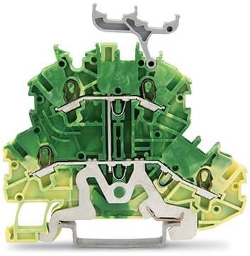 WAGO ELETTRONICA - Morsetto a due piani.Morsetto di terra per 4 conduttori.1 mm².verde-giallo